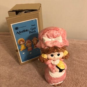 Vintage 1974 Chadwick Miller Adorable Girl Bank Pink 8” Tall NIB Made in Japan